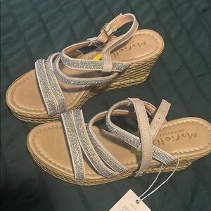 Marshalls Cream Sandals with Stylish Straps